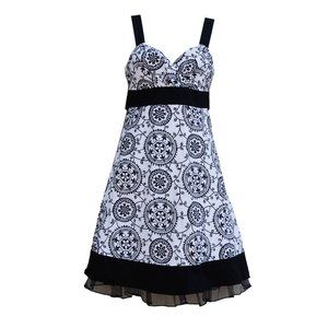 Women's Speechless Black and White Medallion Party Dress, Tulle, Junior 5